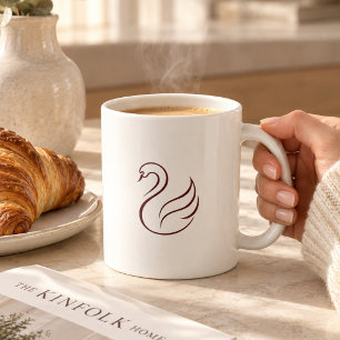 Quiet Luxury Minimalistische Schwan Keramik-Tasse Kaffeetasse