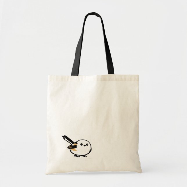 Quiet Minimal Long-Tailed Tit Illustration Tragetasche (Vorne)