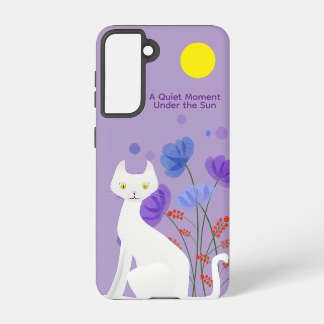 Quiet Moment Cat Samsung Galaxy Case – Purple Hülle (Rückseite)