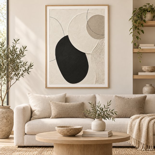 Quiet Orbit | Minimal Abstract Plaster Art Print Poster (Von Creator hochgeladen)