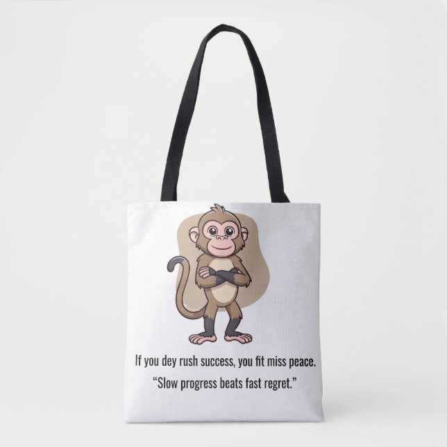 Quiet Progress Monkey – Everyday Tote (Vorderseite)