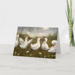 Quiet Quack: White Duck Starry Night Goose Karte