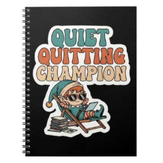 Quiet Quitting Elf Funny Office Humor Meeting Notizblock