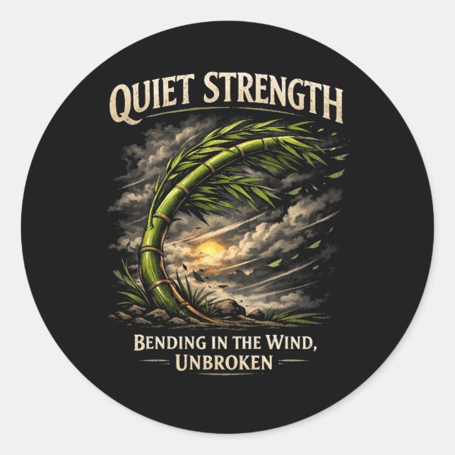 Quiet Strength Runder Aufkleber (Vorderseite)
