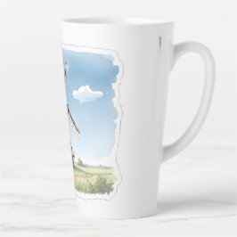 Quiet Windmill in the Fields – Soft Watercolor Lan Milchtasse