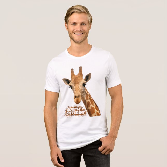 Quietly Different Giraffe - Giraffe Art Tri-Blend Shirt (Vorderseite voll)