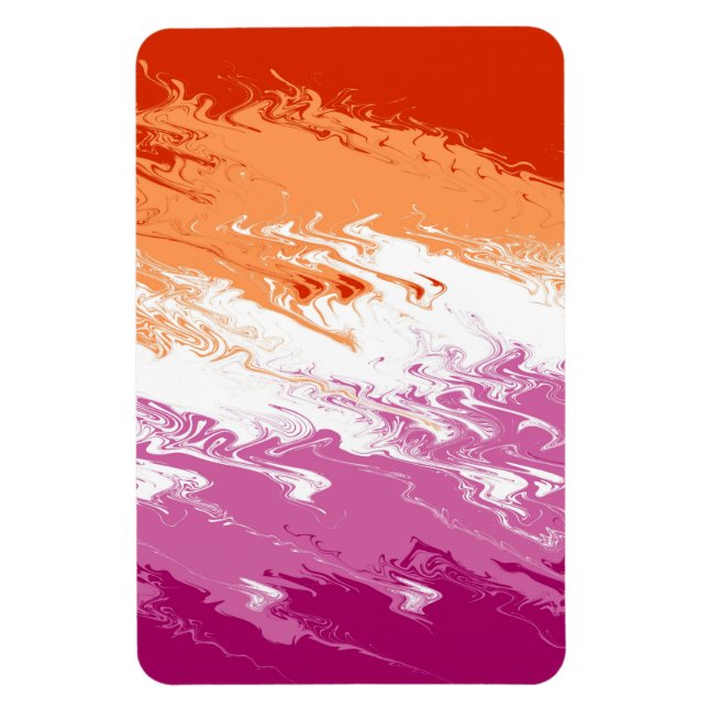 Quiggly Trippy Groovy Abstrakte Lesbian-Stolperfla Magnet (Vertikal)