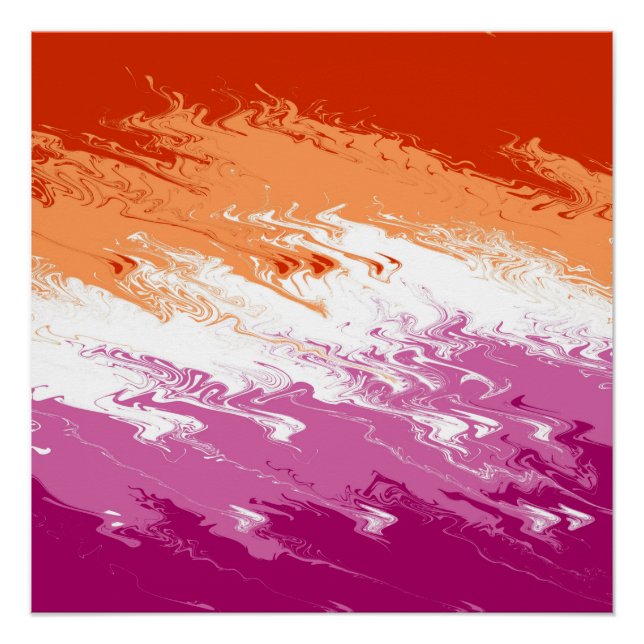 Quiggly Trippy Groovy Abstrakte Lesbian-Stolperfla Poster (Vorderseite)