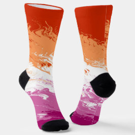 Quiggly Trippy Groovy Abstrakte Lesbian-Stolperfla Socken