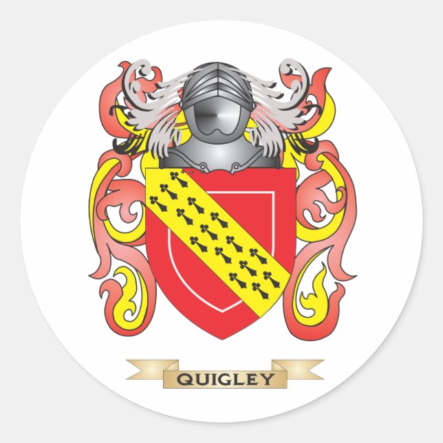 Quigley Coat of Arms (Familienwappen) Runder Aufkleber (Vorderseite)