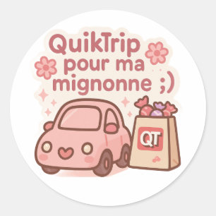 QuikTrip – Retro Kawaii Aufkleber für Roadtrip-Ent