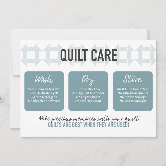 QuilCare Card - Modernes Design - Aquamarin Dankeskarte (Vorderseite)
