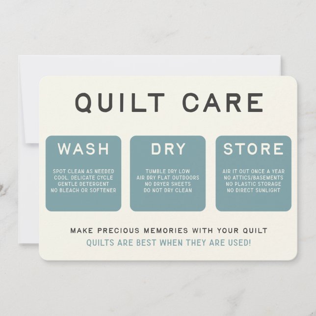 QuilCare Card - Vintages blaues Design Dankeskarte (Vorderseite)