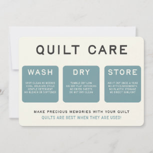 QuilCare Card - Vintages blaues Design Dankeskarte