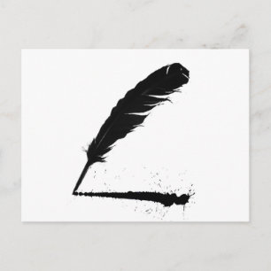 Quill mit Tinte Postkarte