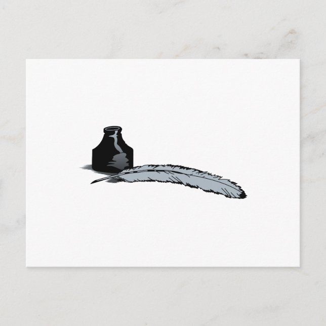 Quill Pen & Ink Postkarte (Vorderseite)