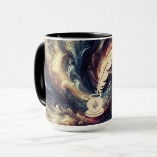 Quill Pen Moderne Abstrakte Kunst Tasse