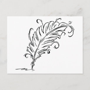 Quill Pen Postcard Postkarte