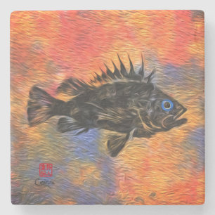 Quillback Rockfish - Marmor-Untersetzer Steinuntersetzer