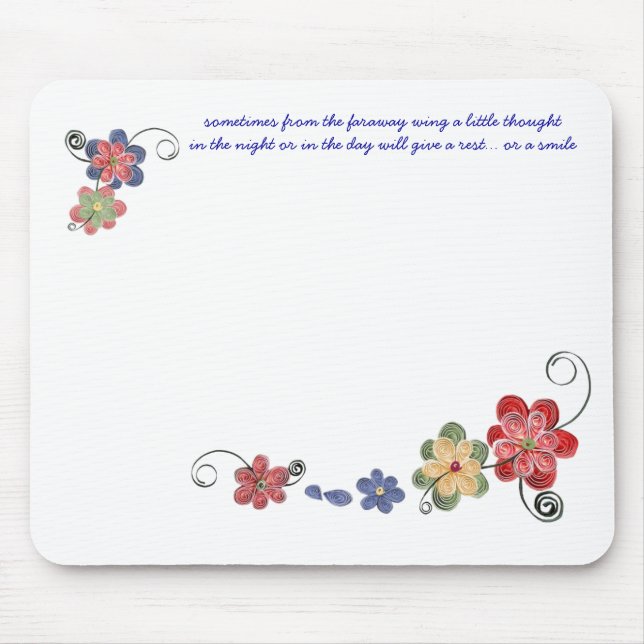 Quilled Blumen-Mausunterlage Mousepad (Vorne)