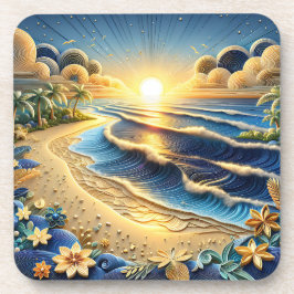 Quilling Effect von Ocean View Tropical Paper Getränkeuntersetzer