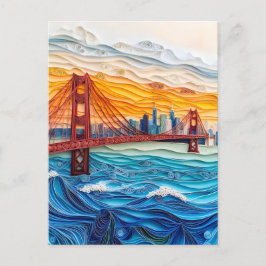 Quilling Golden Gate Bridge in San Francisco Postkarte