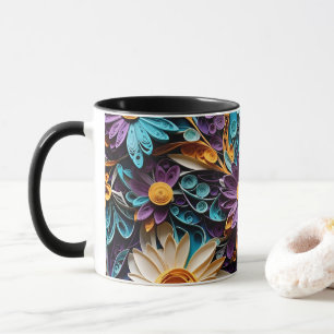Quilling-Papier-Blütensymphonie-Kaffeetasse Tasse
