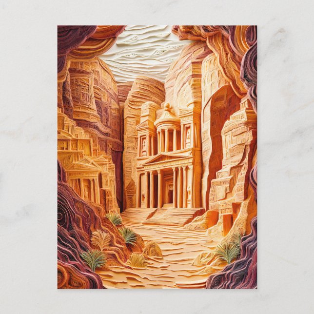 Quilling Petra Rock City in Jordanien Postkarte (Vorderseite)