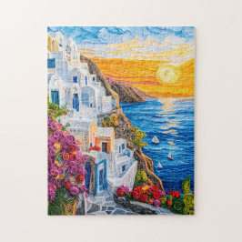 Quilling Sunset in Santorini Oia Puzzle