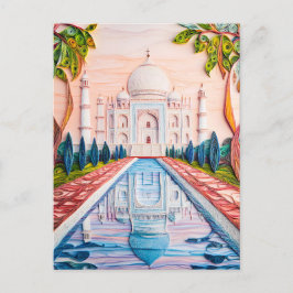 Quilling Taj Mahal bei Sunrise Postkarte