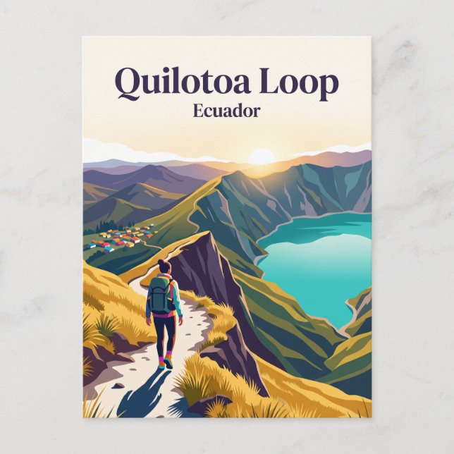 Quilotoa-Schleife Ecuador Postkarte (Vorderseite)