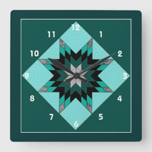 Quilt Block Clock Quadratische Wanduhr