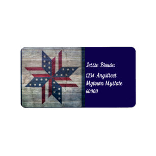 Quilt Block Muster patriotische rustikale Adressaufkleber