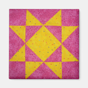 Quilt Blockmagnete Star Pink Magnet