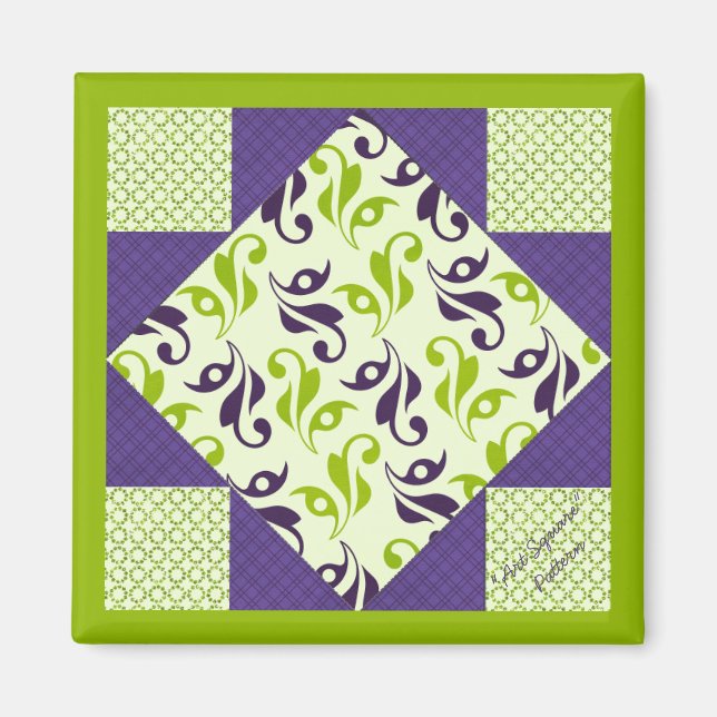 Quilt Blockmuster "Art Square" Magnet (Vorne)