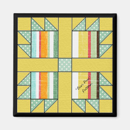 Quilt Blockmuster "Bärenpfeil" Square Magnet