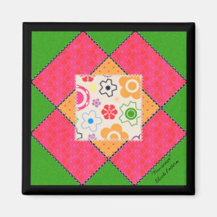 Quilt-Blockmuster "Nonsense"-Magnet Magnet