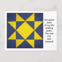 Quilt-Blocknotizen Postkarte
