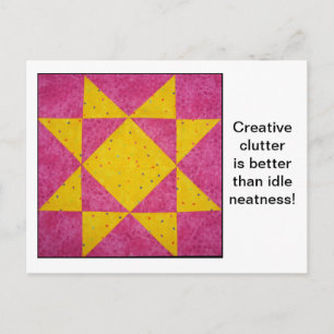 Quilt-Blocknotizen Postkarte