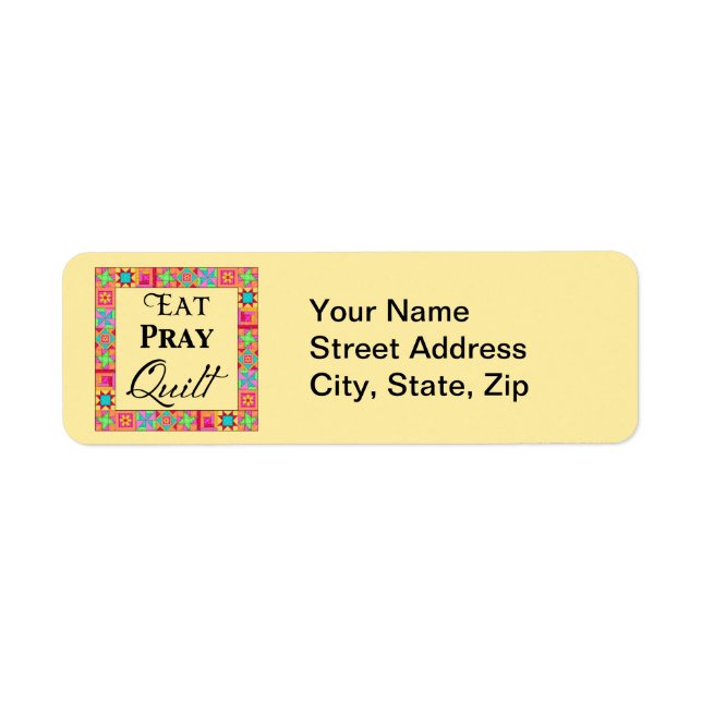 Quilt Blocks Border Art Eat Pray Quilt Gelb (Vorne)