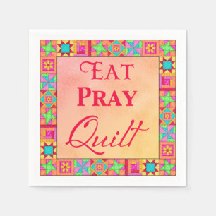 Quilt Blocks fressen Beten Gelbes orangefarbenes P Serviette