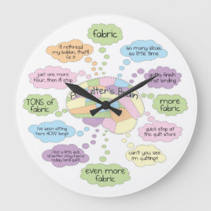 Quilt Brain Uhr - Groß