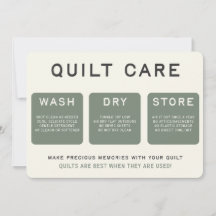 Quilt-Care-Karte - Vintag Inspiriert Text