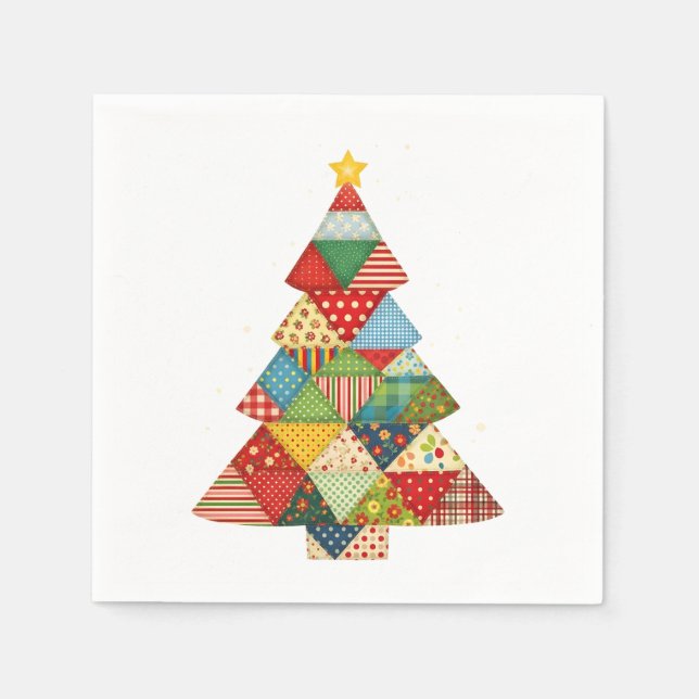 Quilt Christmas Tree Festive Quilt Lovers  Serviette (Vorderseite)