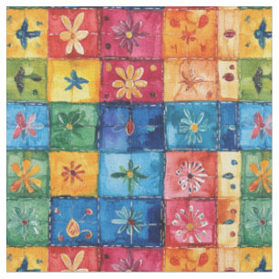 Quilt Floral Pattern-Papel Picado Patchwork Stoff