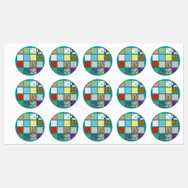 Quilt für Retro-Bilder Etiketten (Blatt)