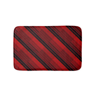 Quilt für rotes und schwarzes geometrisches Patchw Badematte