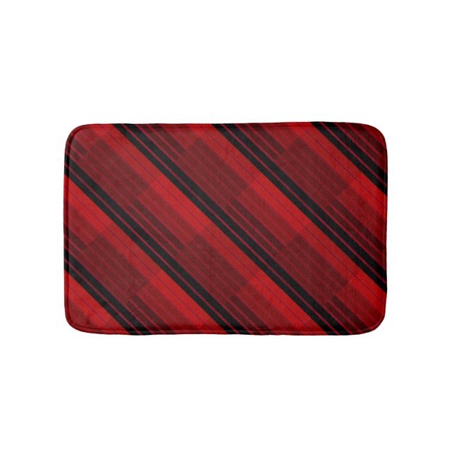 Quilt für rotes und schwarzes geometrisches Patchw Badematte (Vorderseite)