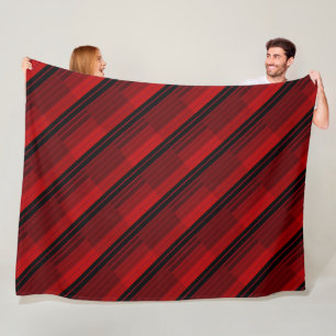 Quilt für rotes und schwarzes geometrisches Patchw Fleecedecke