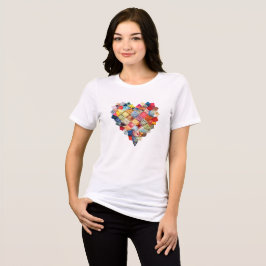 QUILT HEART I Liebe Steppdecke Stoffkollektion Tri-Blend Shirt